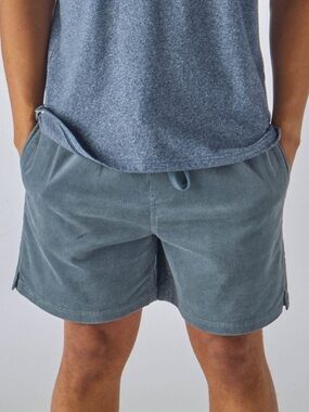 Simply Southern Casual Men's Slate Blue Corduroy‎ Drawstring Shorts NWT Sz Xlg